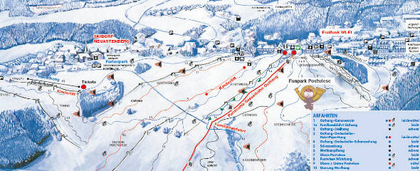 Karte des Skigebiets Postwiese