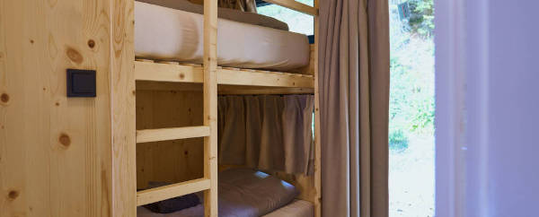 Etagenbett für Kinder im Baumhaus UplandParcs