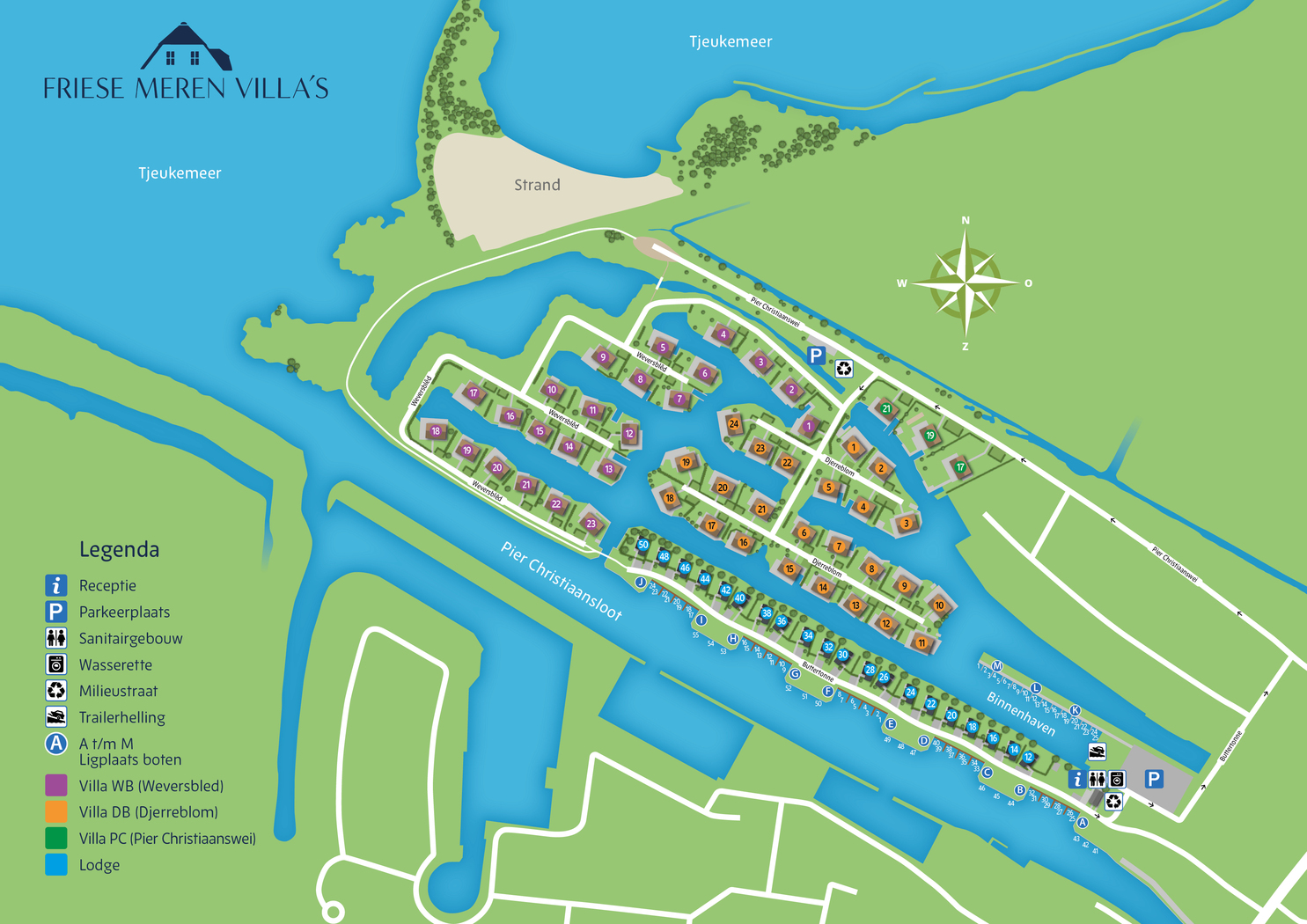 Karte der Umgebung von Friese Meren Villas
